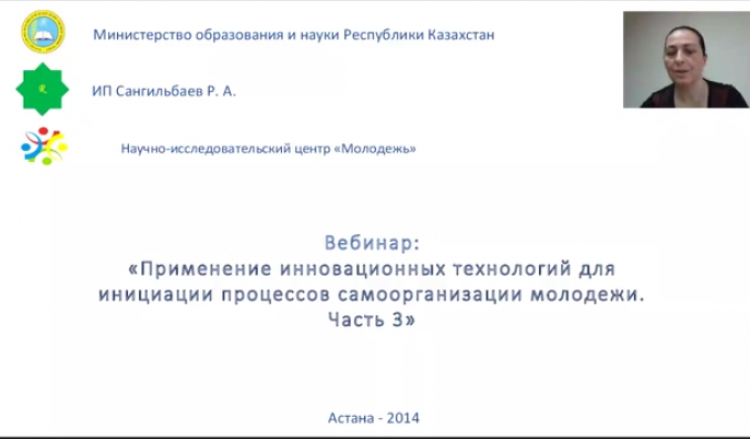 Вебинар Инновационные технологии управления самоорганизацией молодежи Часть 3