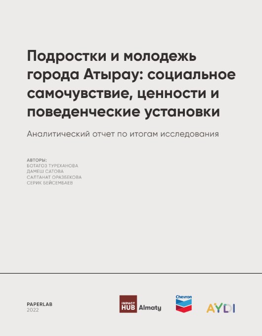 Подростки и молодежь города Атырау: социальное самочувствие, ценности и поведенческие установки